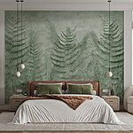 Wall murals Fern fronds in a wall