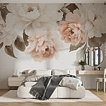 Wall murals Group of flowers with leaves