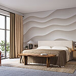 Wall murals White and grey wavy lines