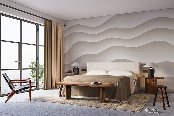 White and grey wavy lines Wall murals White and grey wavy lines