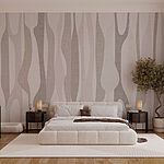 Wall murals Soft, flowing lines in neutral tones
