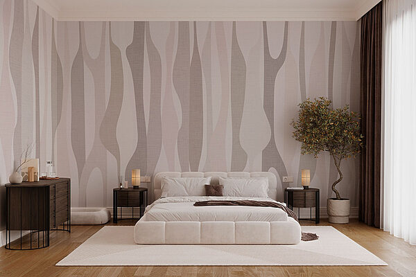 Soft, flowing lines in neutral tones Wall murals Soft, flowing lines in neutral tones
