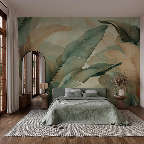Lush leaves in delicate hues Wall murals Lush leaves in delicate hues