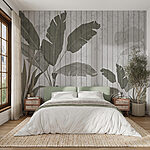 Wall murals Wallpaper with leaves and plants on it