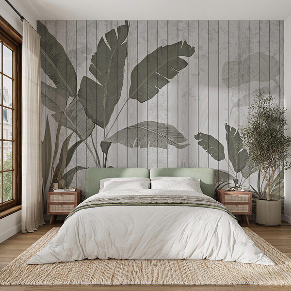 Wallpaper with leaves and plants on it Wall murals Wallpaper with leaves and plants on it