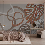 Wall murals Abstract shapes in earthy tones.