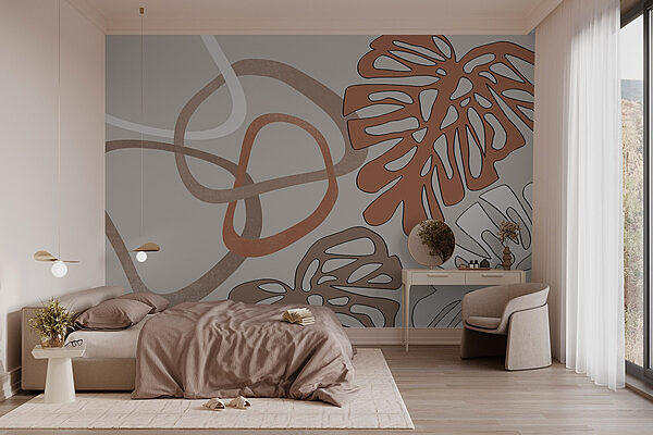 Abstract shapes in earthy tones Wall murals Abstract shapes in earthy tones