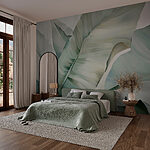 Wall murals Soft, lush leaves in gentle hues