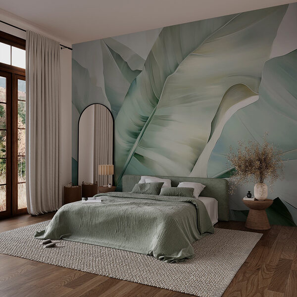 Soft, lush leaves in gentle hues Wall murals Soft, lush leaves in gentle hues
