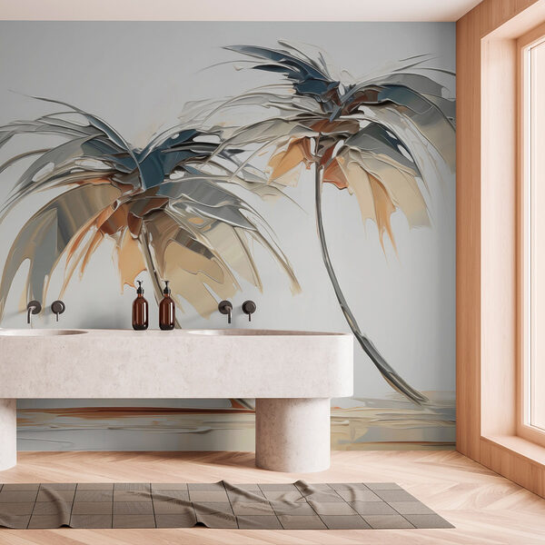 Palm trees on a beach Wall murals Palm trees on a beach