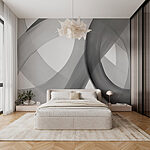 Wall murals Grey and white swirls