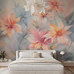 Wall murals Painting of flowers on a surface