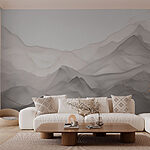 Wall murals White mountains with a white background