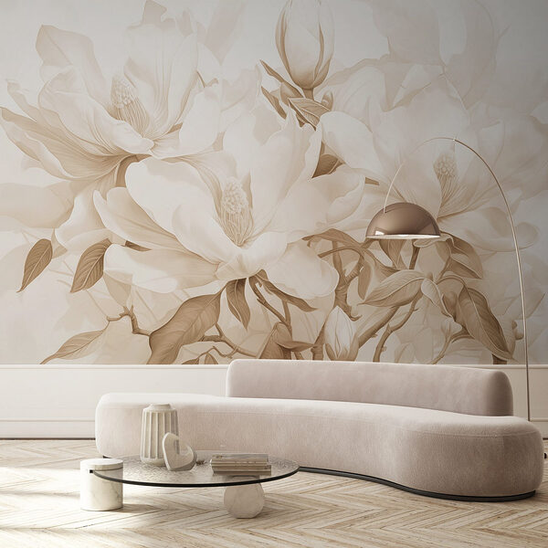 Delicate blossoms in soft hues Wall mural Delicate blossoms in soft hues