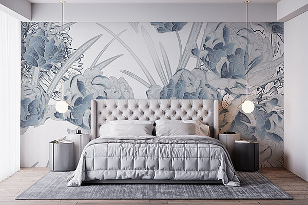Delicate blooms in soft hues Wall murals Delicate blooms in soft hues