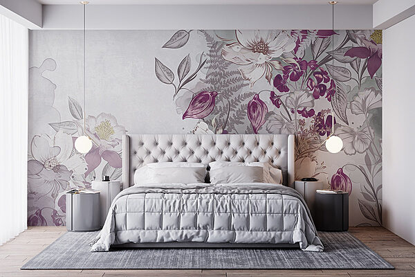 Delicate blooms on a soft background Wall murals Delicate blooms on a soft background