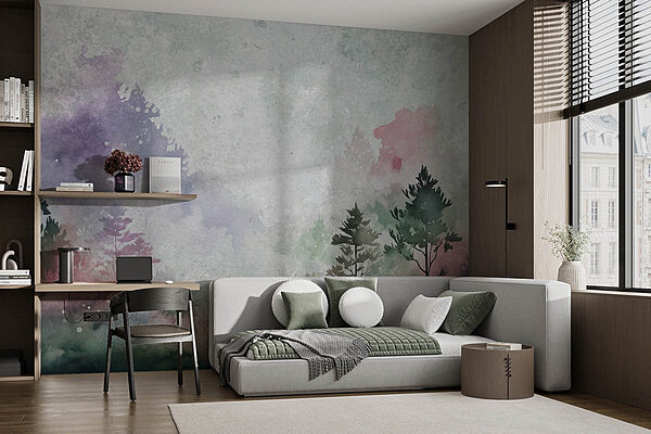 Painting of trees and plants Wall murals Painting of trees and plants