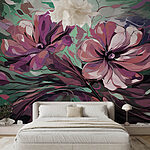 Wall murals Painting of flowers on a surface