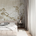 Wall murals Painting of mountains and trees