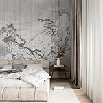 Wall murals Painting of a tree on a rock