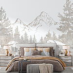 Wall murals Drawing of a mountain range