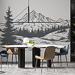Wall murals Drawing of a mountain range