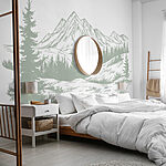 Wall murals Drawing of a mountain range