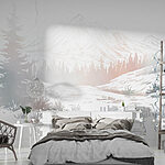 Wall murals Landscape with trees and mountains