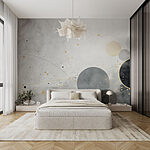 Wall murals Abstract circles in muted tones.