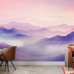 Wall murals Landscape of mountains with clouds