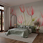 Wall murals Group of pink flowers