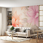 Wall murals Delicate blooms in soft pastel hues