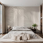 Wall murals White leaves on a white background