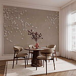 Wall murals White flowers on a tree branch