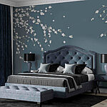 Wall murals Tree branch with white flowers