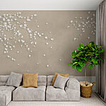 Wall murals Tree branch with white flowers