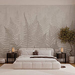 Wall murals Fern leaves in a row