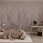 Wall murals Fern leaves in a foggy environment