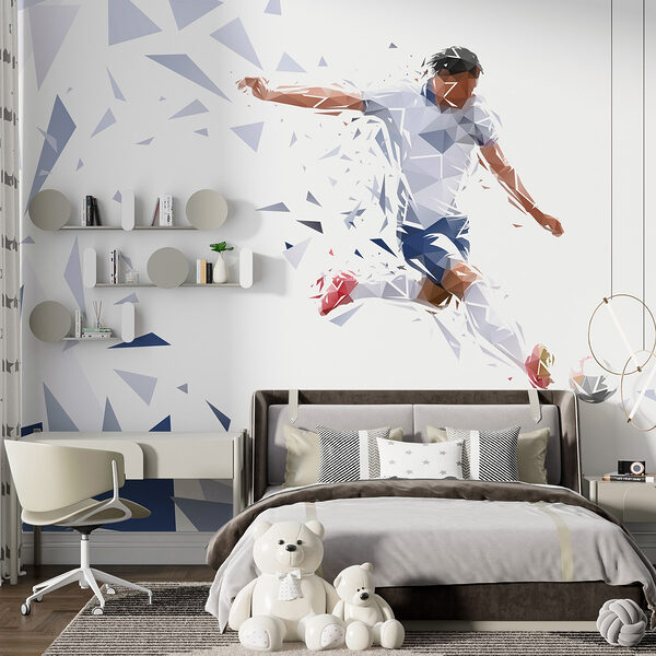 Wall mural Man kicking a football ball