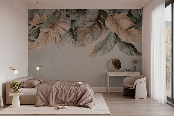 Elegant foliage on a soft background Wall murals Elegant foliage on a soft background