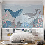 Wall murals Whale and whale under water