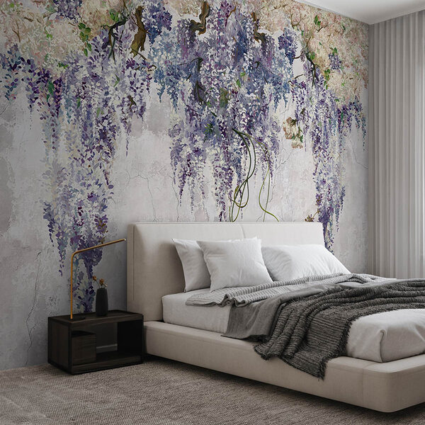 Wall mural Painting of a wisteria