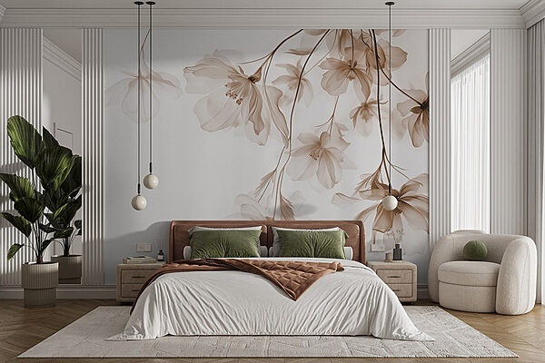 Delicate blooms in soft hues Wall murals Delicate blooms in soft hues