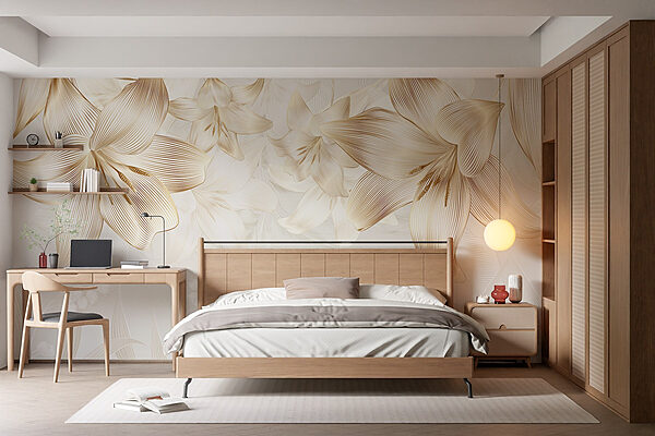 Delicate blooms in soft hues Wall murals Delicate blooms in soft hues