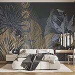 Wall murals Serene botanical design on dark background