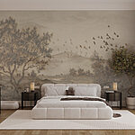 Wall murals Landscape with trees and a river