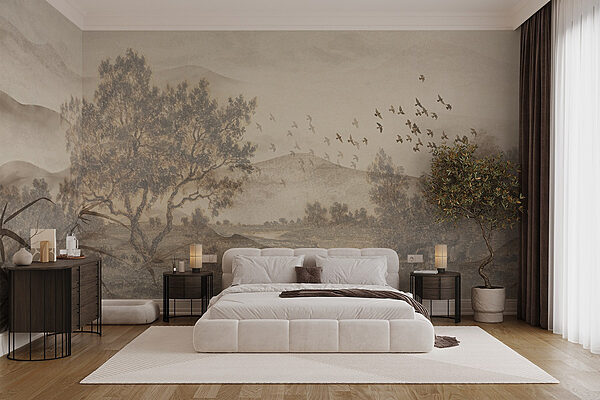 Wall murals Landscape with trees and a river (SKU: w08920) Wall murals Wall murals Landscape with trees and a river (SKU: w08920)