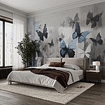 Wall murals Painting of butterflies flying