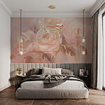 Wall murals Painting of flowers on a white surface