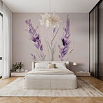 Wall murals Painting of purple flowers